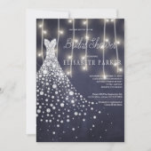 Trouwjurk Navy Chalkboard Winter Vrijgezellenfeest Kaart (Voorkant)