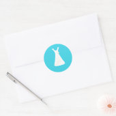 Trouwjurk op lichtblauwe minimalistische sticker (Envelop)