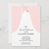 Trouwjurk op Roze Bruidsuitnodiging Kaart (Voorkant)
