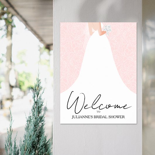 Trouwjurk op Roze Bruidsuitnodiging Poster