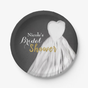Trouwjurk op schoolbord Bridal Shower Papieren Bordje