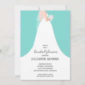 Trouwjurk op Turquoise Vrijgezellenfeest Kaart (Voorkant)