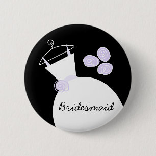 Trouwjurk Paarse 'Bruidsmeisje' knop zwart Ronde Button 5,7 Cm