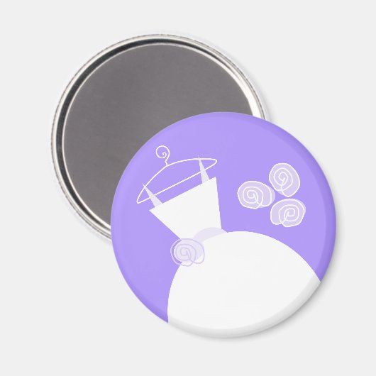 Trouwjurk Paarse koelkastmagneet Magneet (Voorkant / Achterkant)