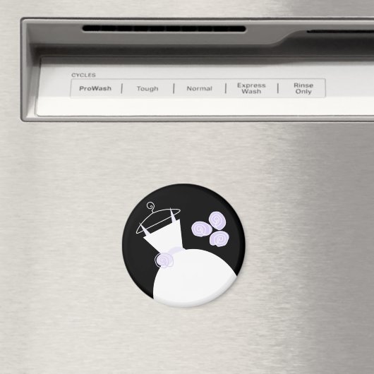 Trouwjurk Paarse koelkastmagneet zwart Magneet (Insitu (Vaatwasser))