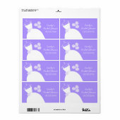 Trouwjurk Paarse Vrijgezellenfeest horizontaal Etiket (Full Sheet)