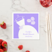 Trouwjurk Paarse vrijgezellenfeest 'Tekst' Servet (Insitu)