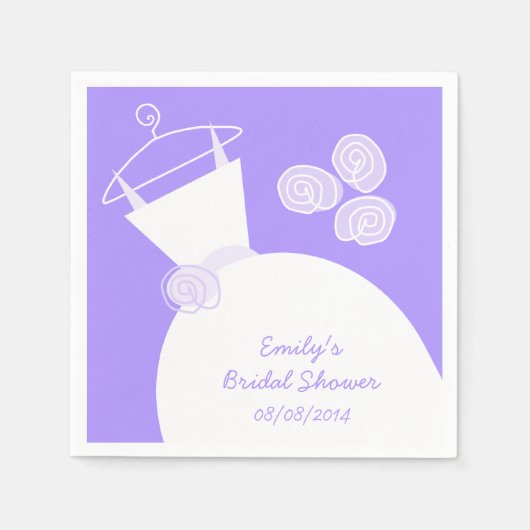 Trouwjurk Paarse vrijgezellenfeest 'Tekst' Servet (Voorkant)