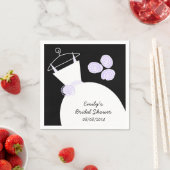 Trouwjurk Paarse vrijgezellenfeest 'Text' zwart Servetten (Insitu)