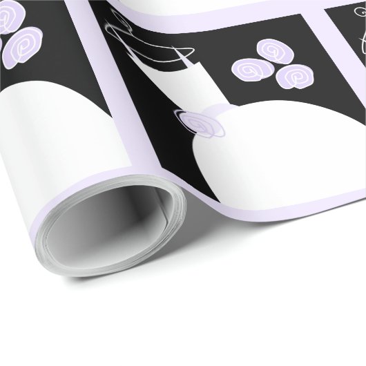 Trouwjurk Paarse zwarte pastel Cadeaupapier (Rol Hoek)