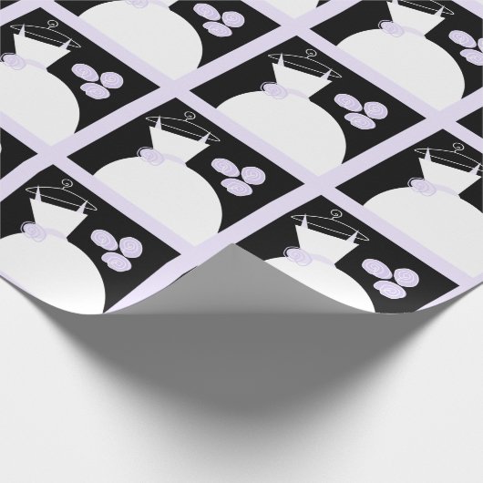Trouwjurk Paarse zwarte pastel Cadeaupapier (Hoek)