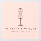 Trouwjurk Paspop Boutique Roze Raamsticker (Vel)