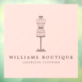 Trouwjurk Paspop Boutique Roze Raamsticker (Vel 3)