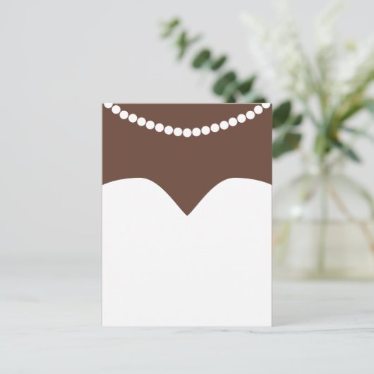 Trouwjurk Pearl Ketting Brown Skin Bridal Briefkaart (Staand voorkant)