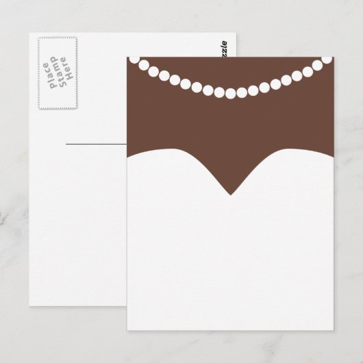 Trouwjurk Pearl Ketting Brown Skin Bridal Briefkaart (Voorkant / Achterkant)