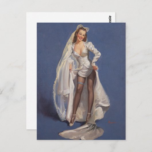 Trouwjurk pin-up briefkaart (Voorkant / Achterkant)