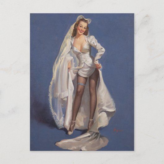 Trouwjurk pin-up briefkaart (Voorkant)
