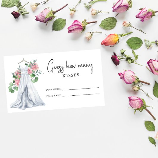 Trouwjurk - Raad hoeveel kussen bruids spel Informatiekaartje