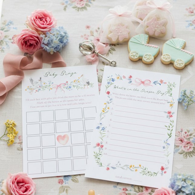Trouwjurk Roos en Ooievaar Baby Shower Spellen (Creator heeft geüpload)
