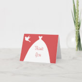 Trouwjurk Roze Bedankt met Witte Duif (Voorkant)