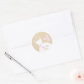 Trouwjurk Roze Beige 'Save the Date' ronde Ronde Sticker (Envelop)