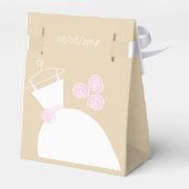Trouwjurk Roze Beige Vrijgezellenfeest tent Bedankdoosjes (Achterkant)