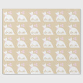 Trouwjurk Roze 'Bruid' beige Inpakpapier (Vlak)
