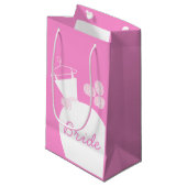 Trouwjurk Roze Bruid cadeautas kleine zak (Voorkant Gekanteld)