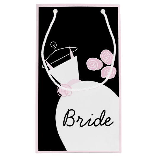 Trouwjurk Roze Bruid zwart pastel klein Klein Cadeauzakje (Achterkant)