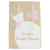 Trouwjurk Roze Bruidsdouche beige medium Medium Cadeauzakje (Achterkant)