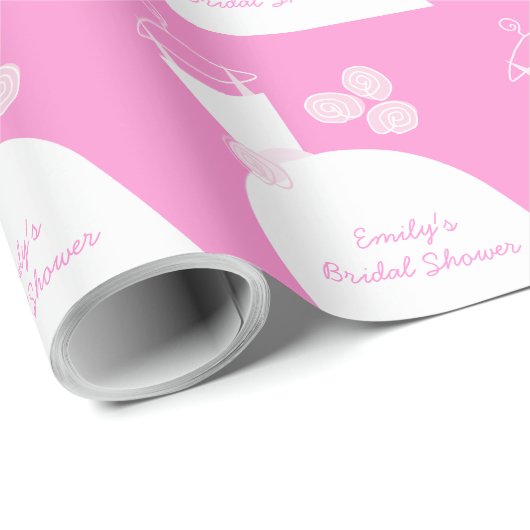 Trouwjurk Roze 'Bruidsmeisje' Cadeaupapier (Rol Hoek)