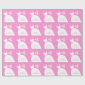 Trouwjurk Roze 'Bruidsmeisje' Cadeaupapier (Vlak)