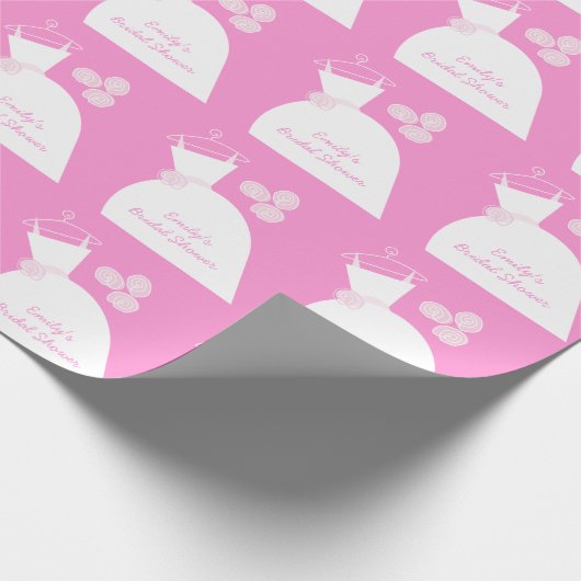 Trouwjurk Roze 'Bruidsmeisje' Cadeaupapier (Hoek)