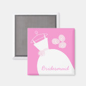 Trouwjurk Roze 'Bruidsmeisje' Magneet (Voorkant / Achterkant)