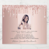 Trouwjurk roze goud leuke feiten bruid foto sparkling wijnetiket (Enkel label)