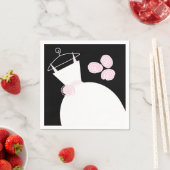 Trouwjurk Roze papieren servet zwart (Insitu)