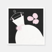 Trouwjurk Roze papieren servet zwart (Voorkant)