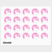 Trouwjurk Roze sticker rond (Vel)
