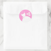 Trouwjurk Roze sticker rond (Tas)