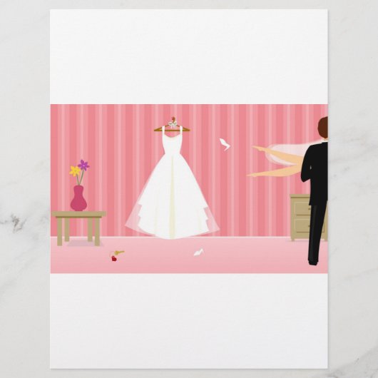 trouwjurk roze streep (Voorkant)