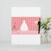 trouwjurk roze streep (Staand voorkant)