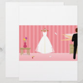 trouwjurk roze streep (Voorkant / Achterkant)