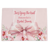 Trouwjurk roze strik bloemig Bruidsmeisjesfeest Groot Cadeauzakje (Voorkant)