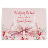 Trouwjurk roze strik bloemig Bruidsmeisjesfeest Groot Cadeauzakje (Achterkant)