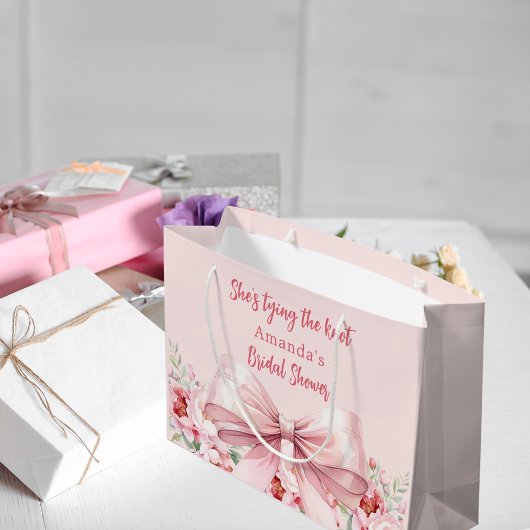 Trouwjurk roze strik bloemig Bruidsmeisjesfeest Groot Cadeauzakje