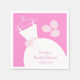 Trouwjurk Roze vrijgezellenfeest 'Tekst' Servetten