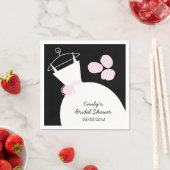 Trouwjurk Roze vrijgezellenfeest 'Text' zwart Servet (Insitu)