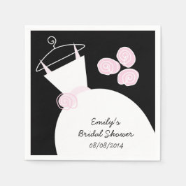 Trouwjurk Roze vrijgezellenfeest 'Text' zwart Servet