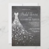 Trouwjurk schoolbord rustiek Vrijgezellenfeest Kaart (Voorkant)