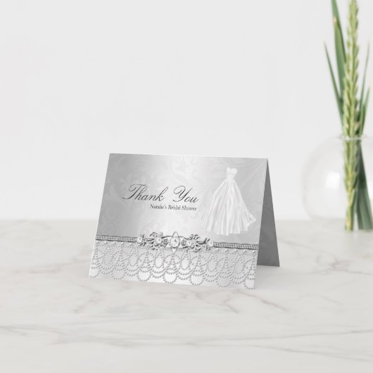 Trouwjurk & Sieraden Bedankkaart (Voorkant)